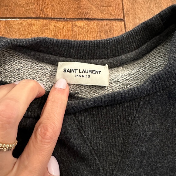 Saint Laurent YSL Lightning Bolt Graphic Sweatshirt Sz M fits like a Small - Picture 4 of 9